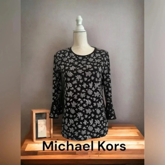 Michael Kors Black Flared Sleeve Blouse - Picture 2 of 8
